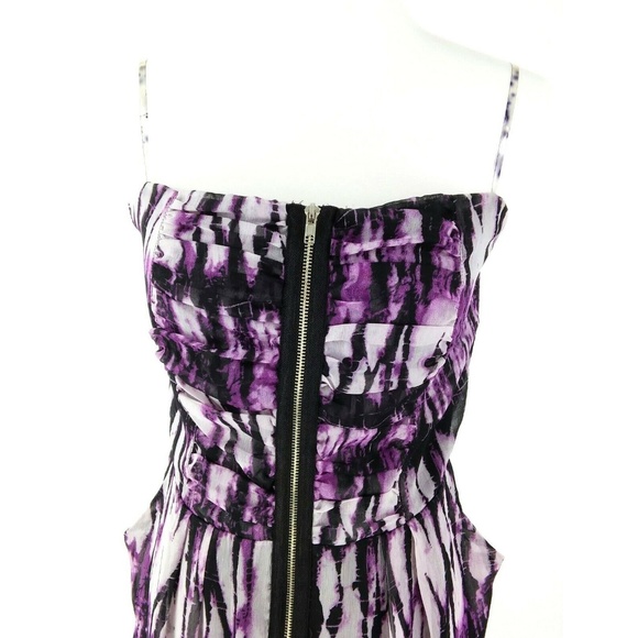 Charlotte Russe Purple Black Zipper Front Dress LG - Picture 2 of 8